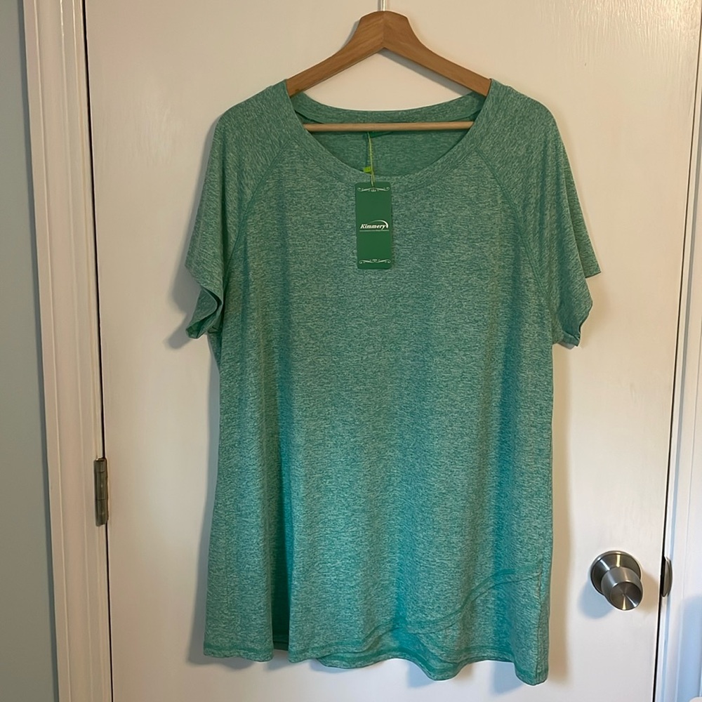 Kimmery Women’s teal exercise tshirt brand new size XXL
